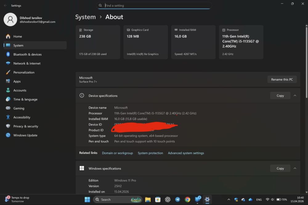 Microsoft surface pro 7 +