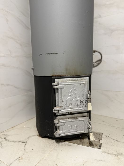 Vând boiler / puffer pe lemne – 120 L – funcțional