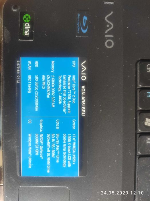 Ноутбук SONY VAIO VGN-AR51SRU запчасти