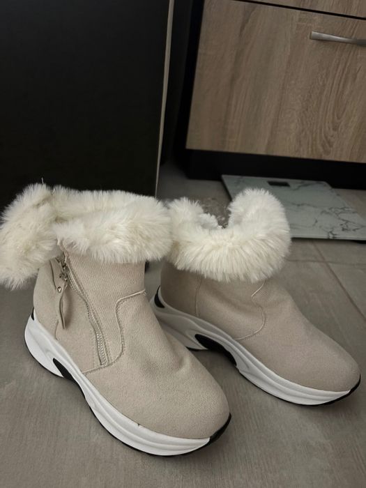 Боти естествена кожа с вътрешен пух