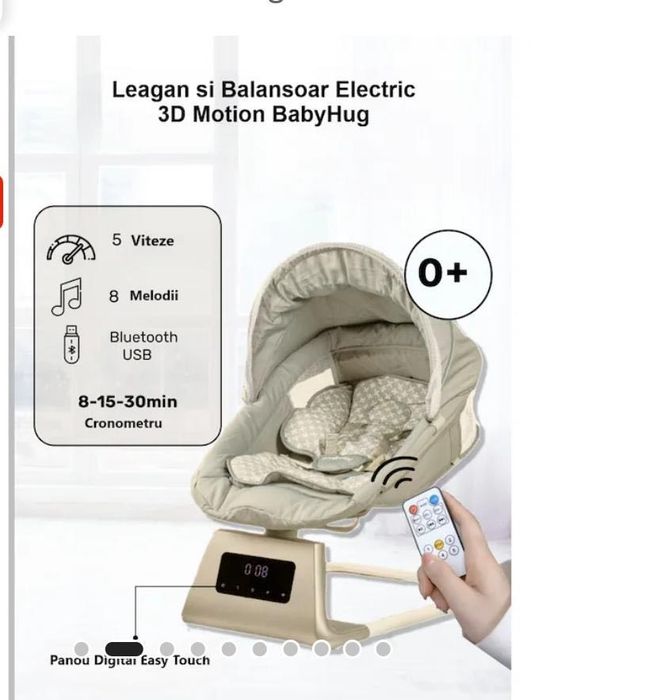 Leagan si balansoar electric pentru bebelusi