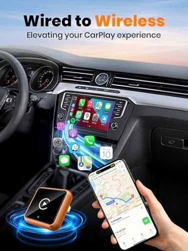 Нов Безжичен CarPlay Адаптер W2 USB Type-C iPhone iOS 10+ кола телефон връзка