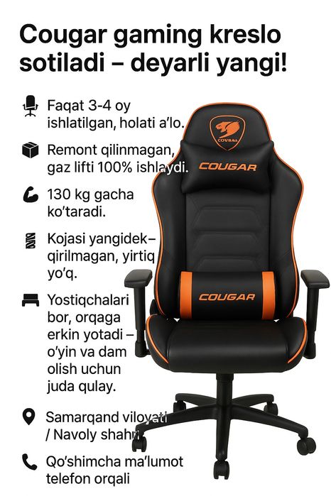 Cougar kreslo gaming
