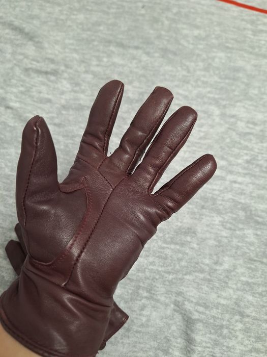 Manusi grena din piele naturala