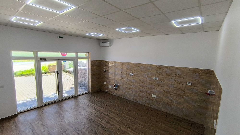 Spațiu comercial 115 m² – Simnicu de Sus, 380V, grupuri sanitare, încălzire pe peleți, locuri de parcare – Ideal pentru producție/depozitare/showroom!