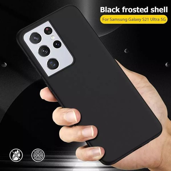 Samsung Galaxy S21 Ultra / S21+ / S20 Ultra / Тънък черен мат кейс