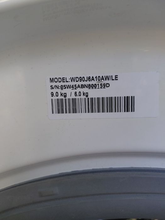 Пералня със сушилня Samsung WD90J6A10AW/LE (9кг/6кг) + 3 мес. ГАРАНЦИЯ