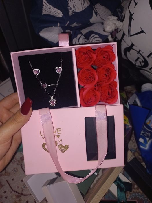 Пандора набор розовое сердце