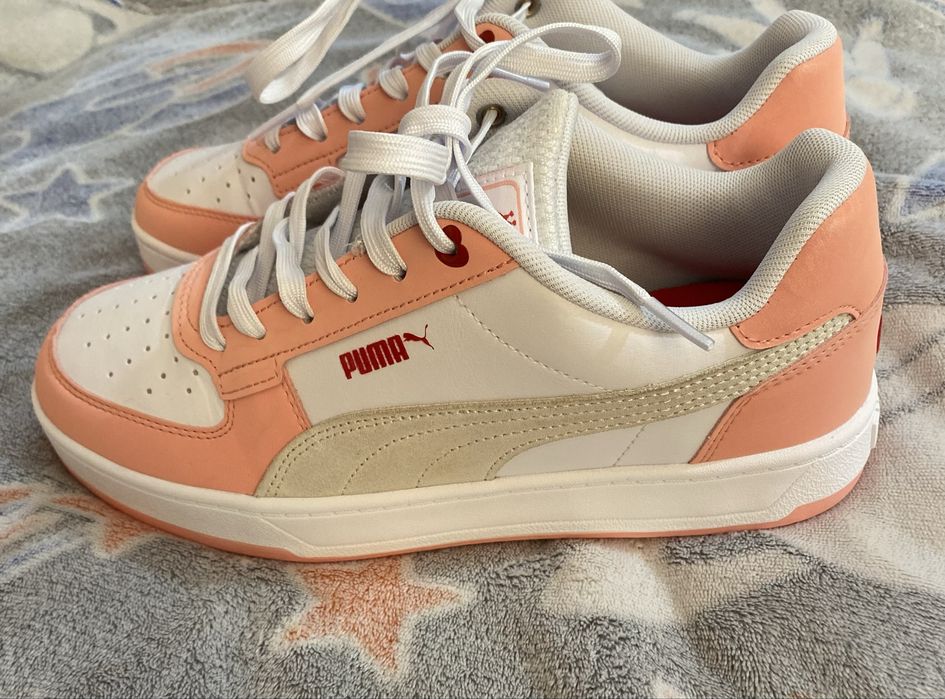 Дамски маратонки PUMA Cali Court Match – бяло/прасковено