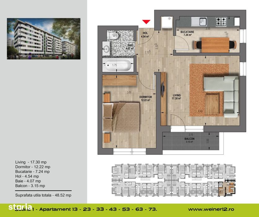 FINALIZAT Apartament 2 camere Weiner Direct Dezvotator Militari