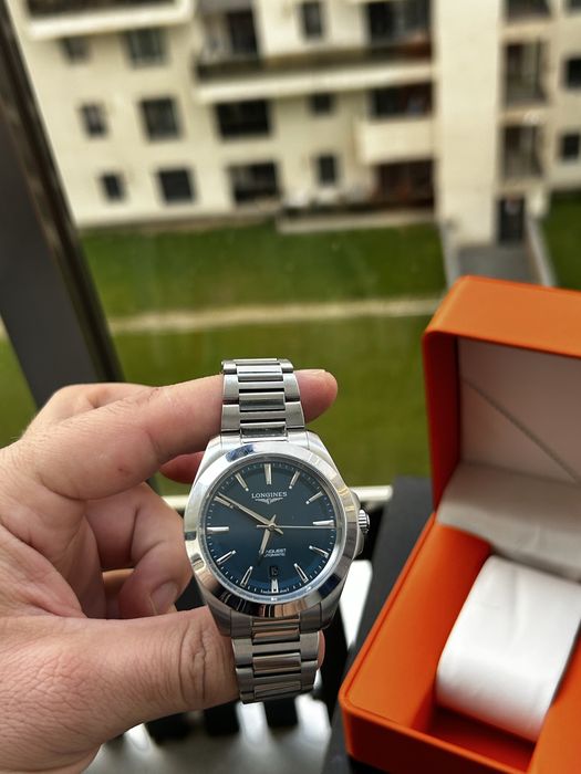 Ceas damă 34 mm Blue Automatic stil Longines Conquest – elegant, cadou femei