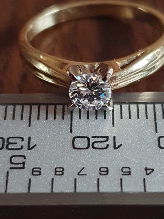 Solitair antic logodna aur 14k cu diamant natural vvs 0,5ct