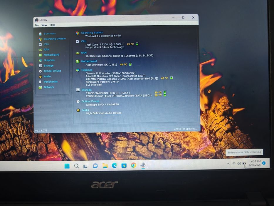 Acer Aspire i5 gen7 cu ssd