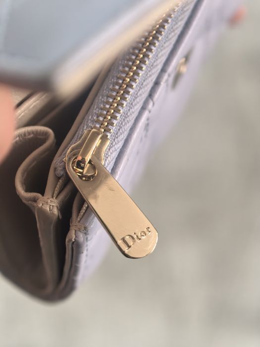 Дамско портмоне Dior Glycine Compact Wallet Blue Cannage Lambskin