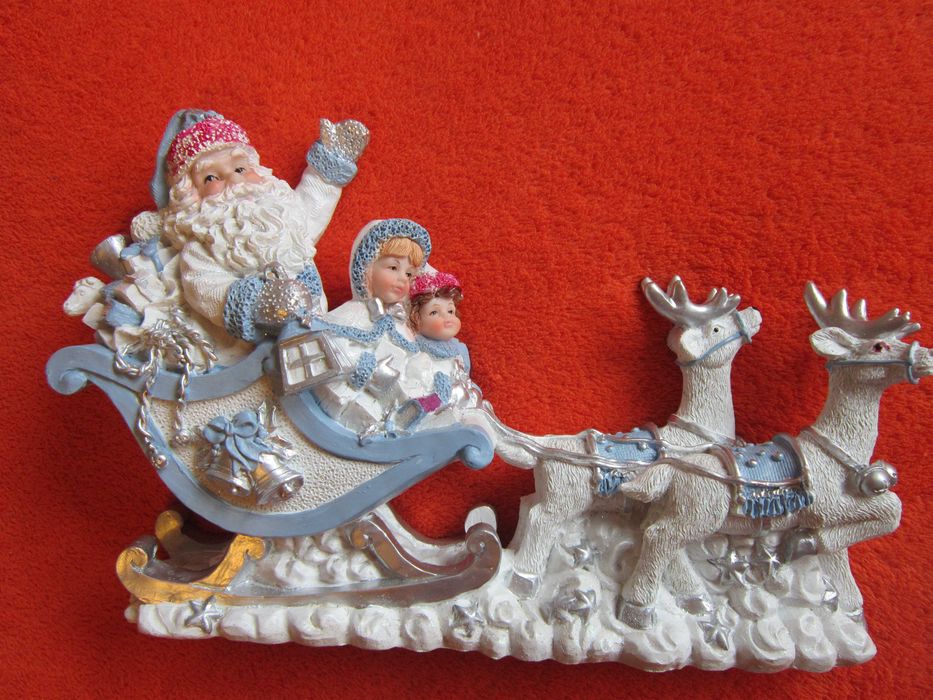 cadou rar Sania lui Mos Craciun  decoratiune Germania 1990 impecabila