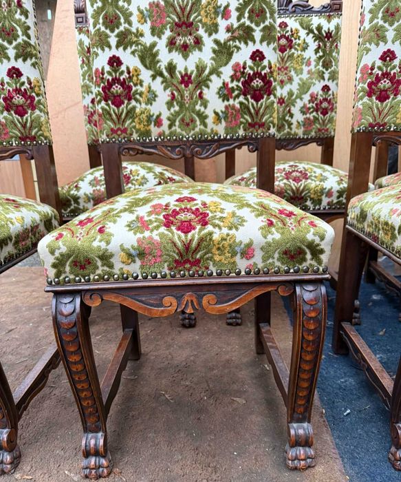 8 buc Scaun Vintage din Lemn Stil Neo Baroc; Scaun solid