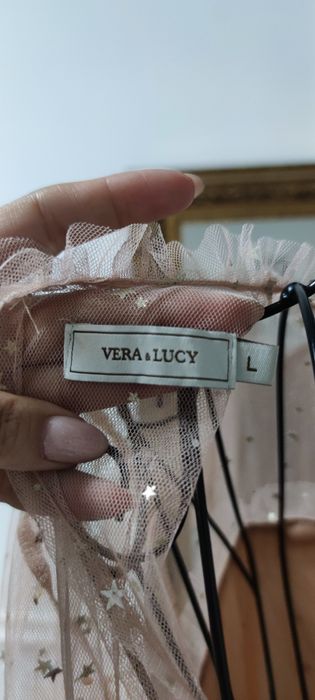 Дизайнерска рокля от тюл на звездички L размер