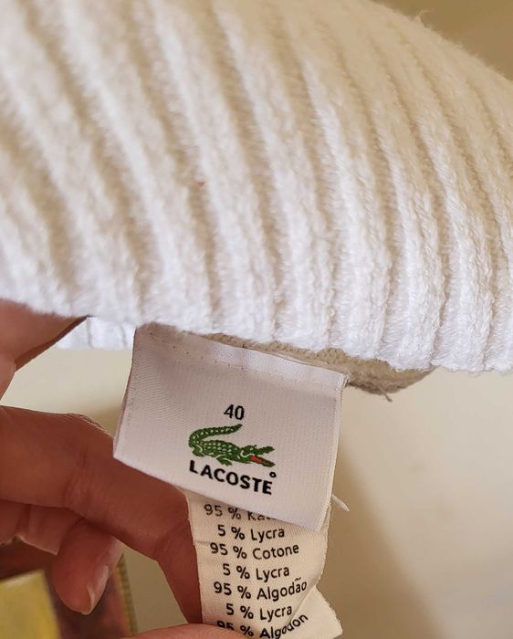 Pulover alb maleta Lacoste original