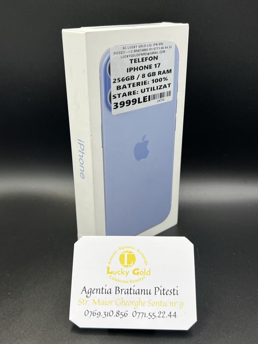 Telefon iphone 17 256/8 gb 100% baterie cod 24336