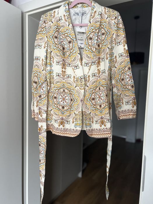 Zara XL sacou statement bumbac in vascoza mandala pret eticheta 89€
