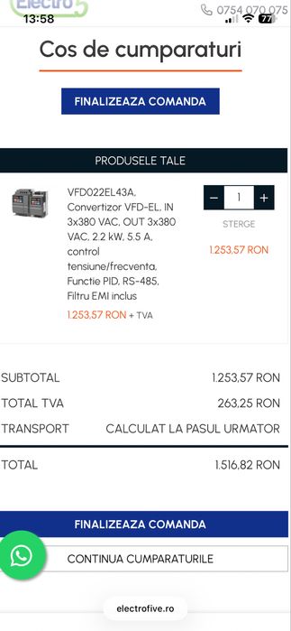 Convertizor De Frecventa Industrial DELTA ELECTRONICS