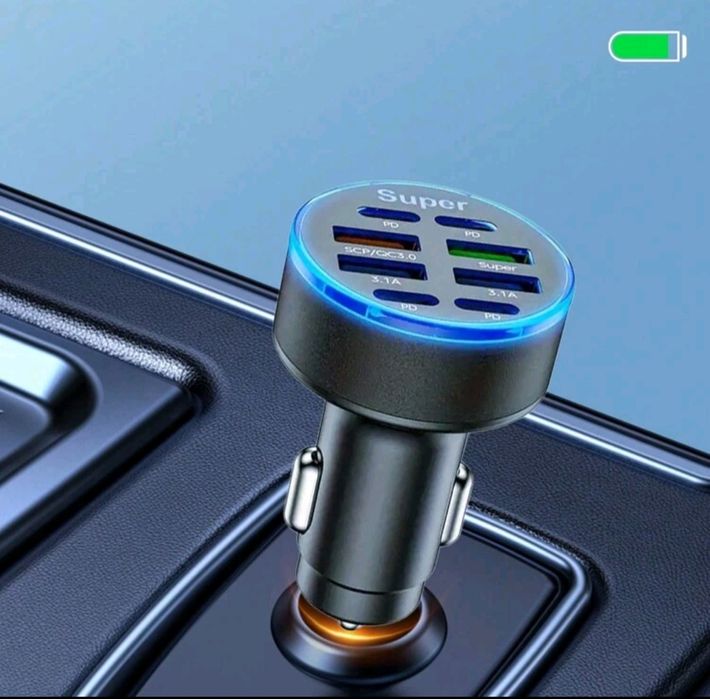 8 porturi -Încărcător auto rapid  citiți descrierea