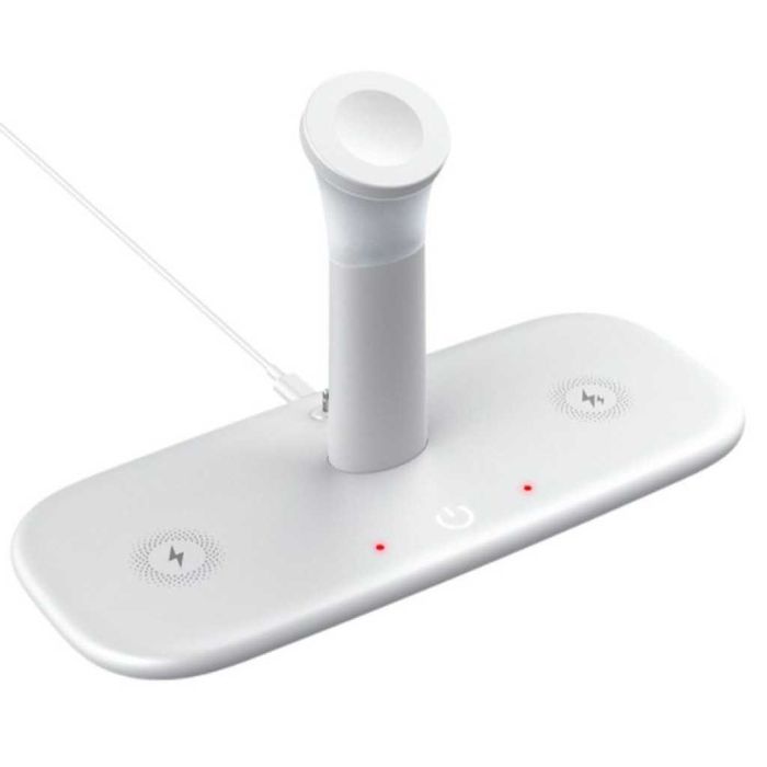 Безжично зарядно за мобилни устройства 3 в 1 + лампа