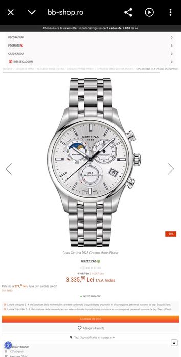 Vand ceas Certina nu seiko,tissot,longines