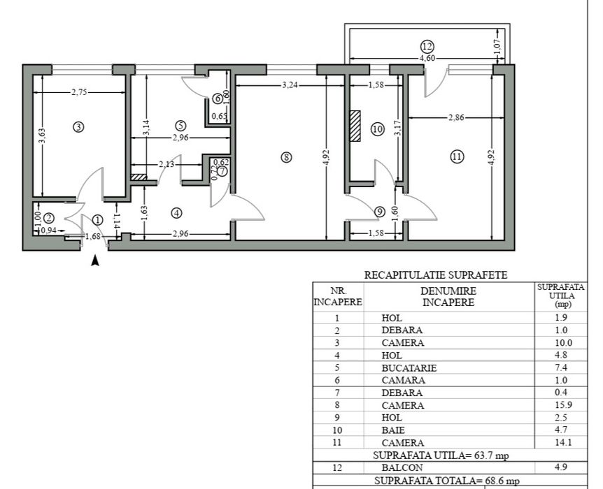 Apartament 3 camere Hipodrom