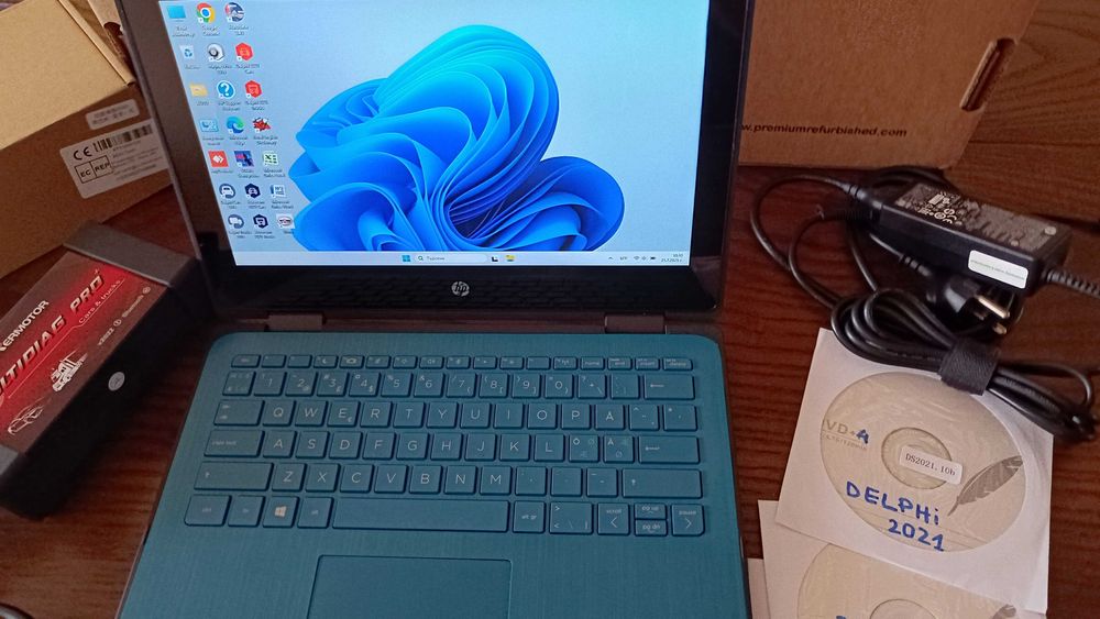 Комплект aвтодиагностика за коли и камиони с лаптоп с тъчскрийн екран