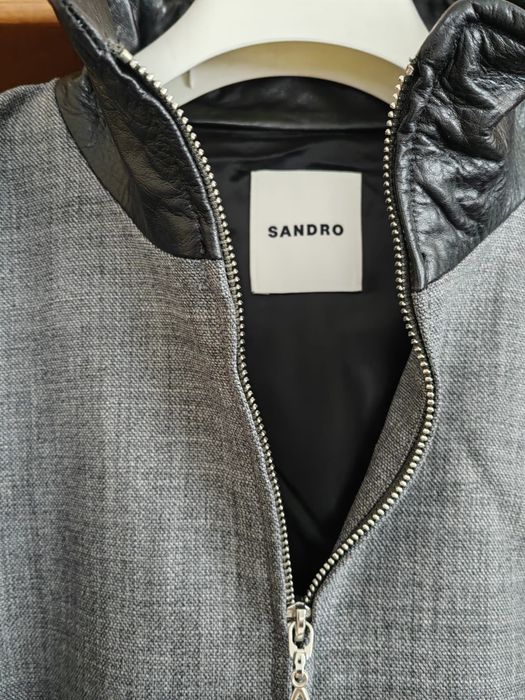Яке Sandro 100% вълна, wool / leather