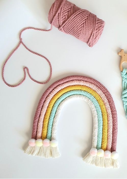 Макраме дъга/ Декорация за детска стая/ Подарък за погача, рожден ден