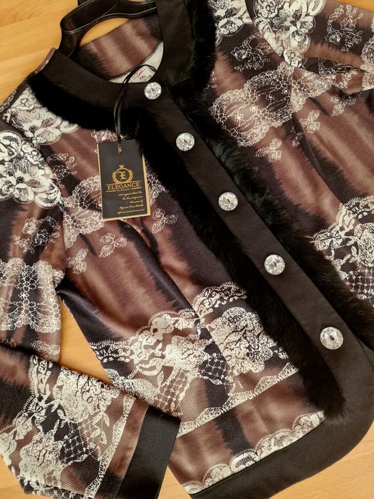 Sacou elegant dama, insertii blanita naturala,import Italia