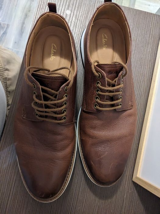 Pantofi piele maro Clarks, marime 44