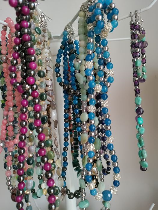 Set de bijuterii (colier/brățară/cercei) handmade piatra naturala