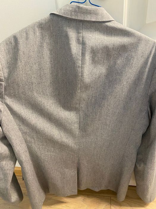 Vând sacou smart casual gri deschis de zi, rever scurt