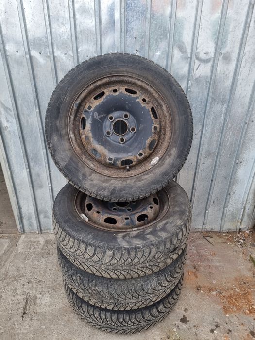 4 x Jante Roti tabla 5x100 R14 Anvelope 165/70/R14 vw Polo 9N