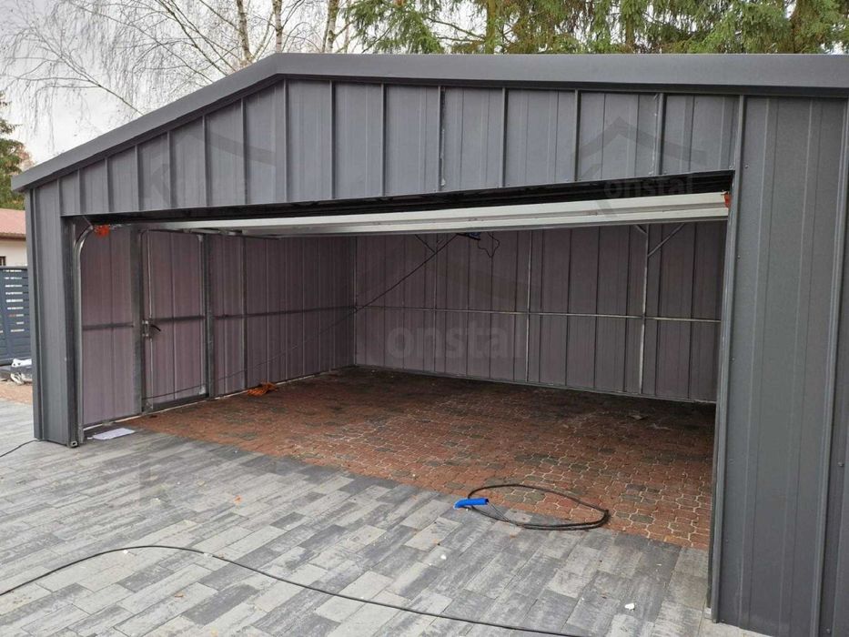 Garaj metalic 7x5 SUPERLINE-PLUS cu carport ajurat + BTX7016