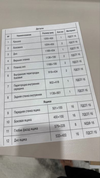 Комод полусобранный