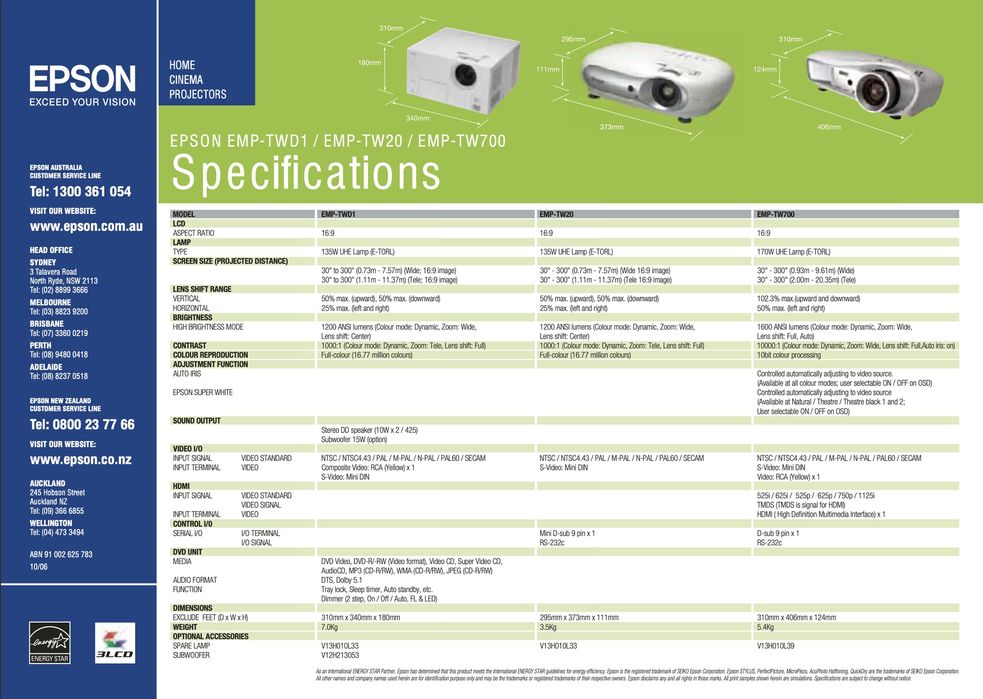 Проектор Epson EMP-TW700