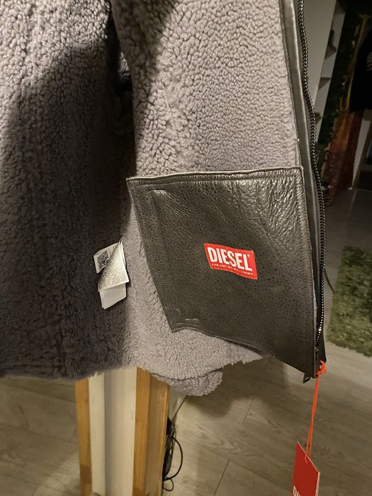 Diesel L-browny geaca pliele blana naturala