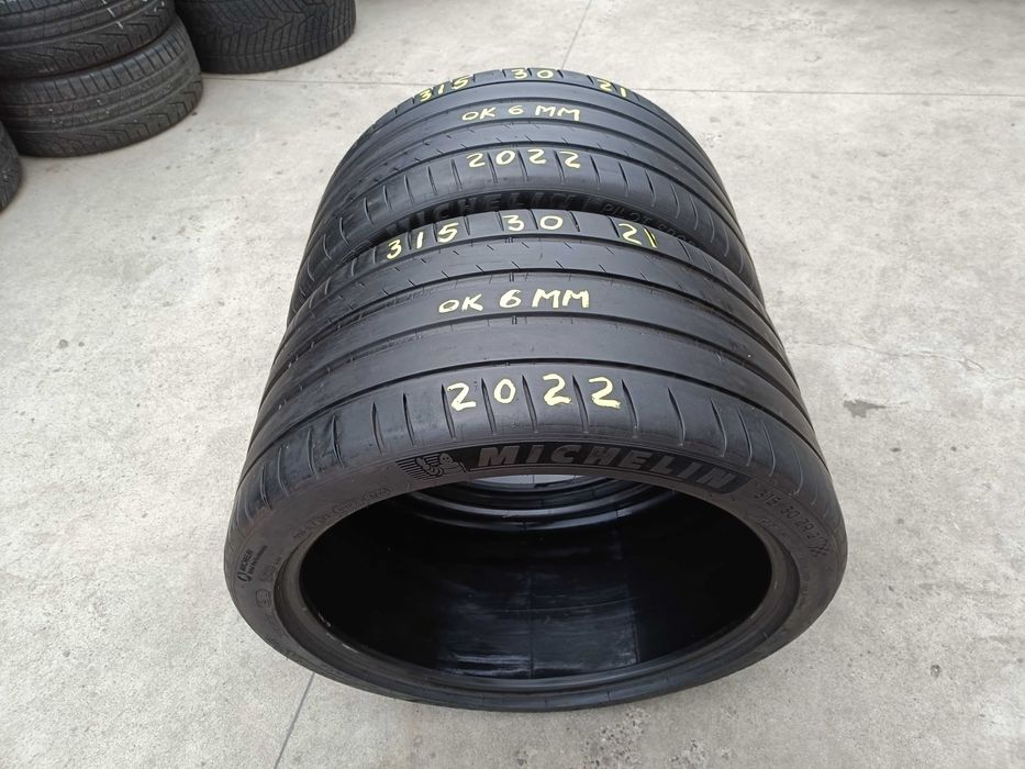 Doua anvelopa de vara 315 30 21 michelin pilot sport 4S profil 6 mm dot 2022