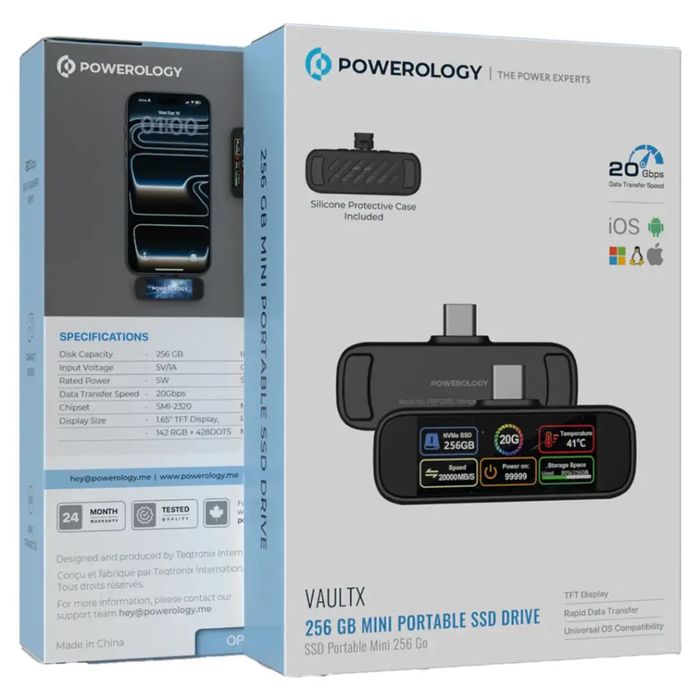 Внешний SSD Powerology Vaultx 256GB.
