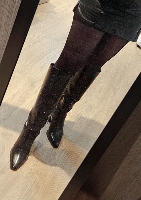 Кожени ботуши Stradivarius