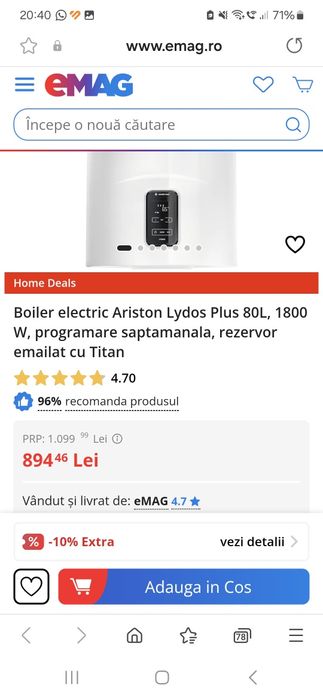 Boiler electric 80l