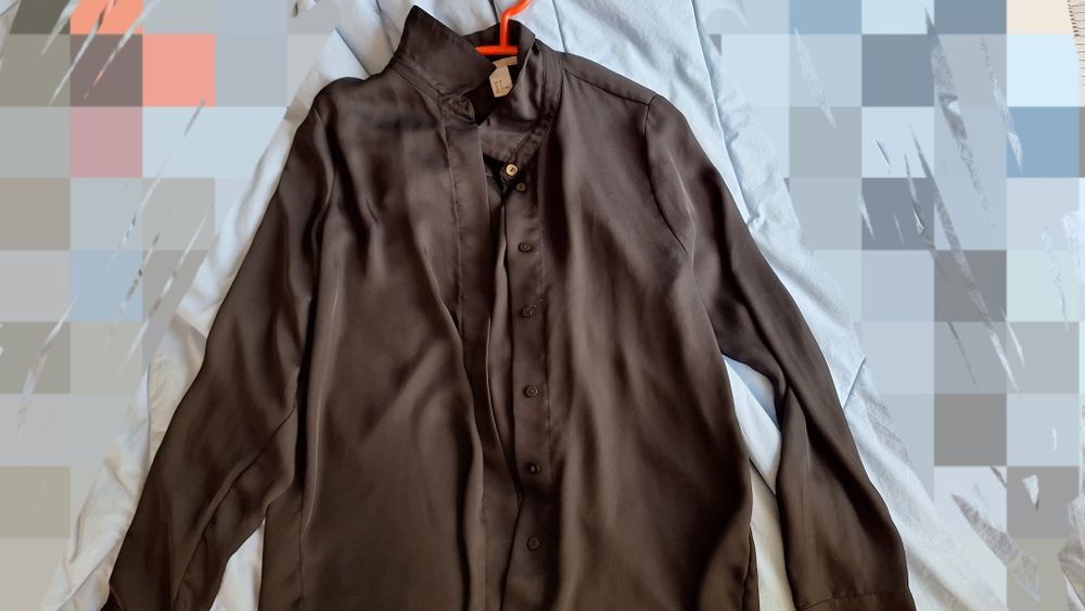 Дамски черни ризи с дълъг ръкав