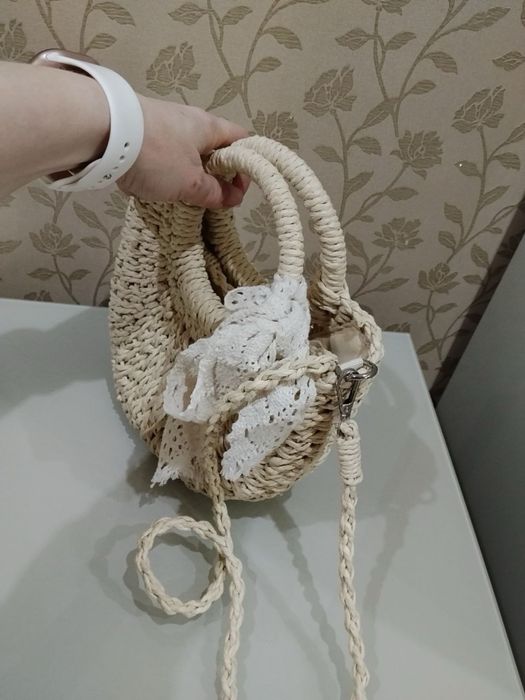летняя плетёная сумочка в стиле boho