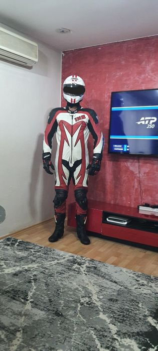 Costum combinezon moto piele IXS marimea 54