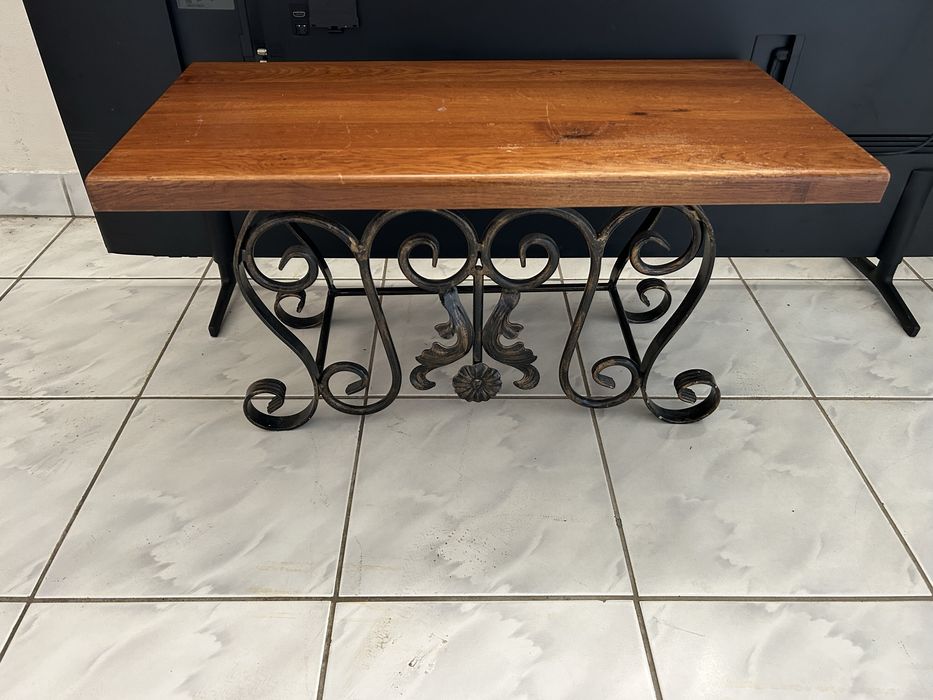 Masa lemn masiv cu fier Forjat