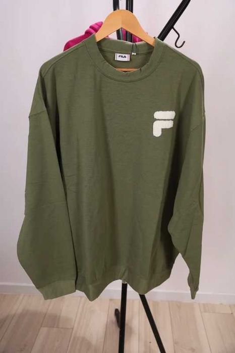 Bluză FILA Cosenza verde olive logo bouclé bărbați XL nou etichetă